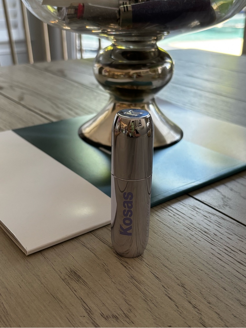 Kosas Silver Reflective Accent Container